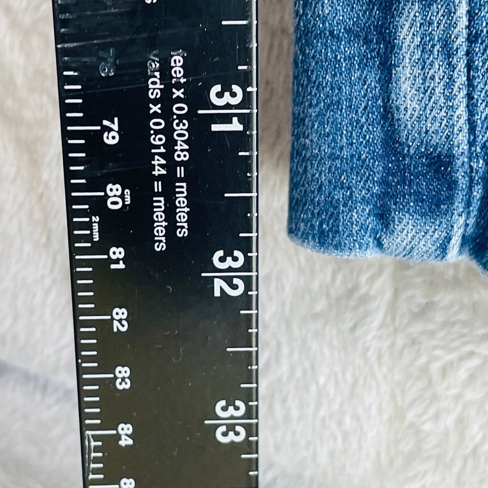 American Eagle Wide Leg Jeans Womens 12 Long Medium Wash Patch Pocket Stretch - Picture 4 of 16